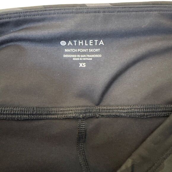 Athleta Womens Match Point Skort Black Camouflage XS Polyester & Spandex Blend - Picture 6 of 7